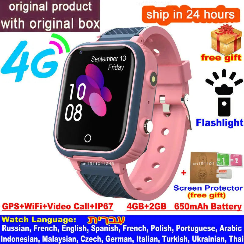 Kids 4G Smartwatch with GPS, Video Call & Wi-Fi – Safe, Fun & Waterproof Smart Tracker ⌚