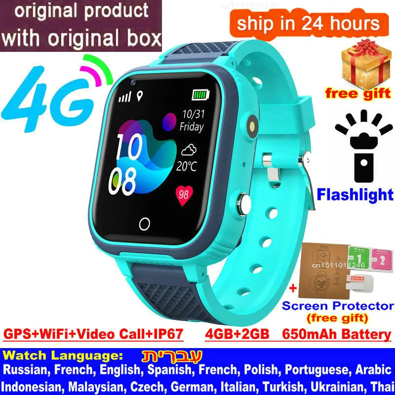 Kids 4G Smartwatch with GPS, Video Call & Wi-Fi – Safe, Fun & Waterproof Smart Tracker ⌚