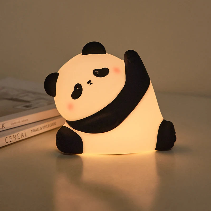 Panda LED Night Light Touch Sensor Cartoon Kid's Nightlights Silicone Child Holiday Christmas Gift Bedside Lamp Bedroom Decor