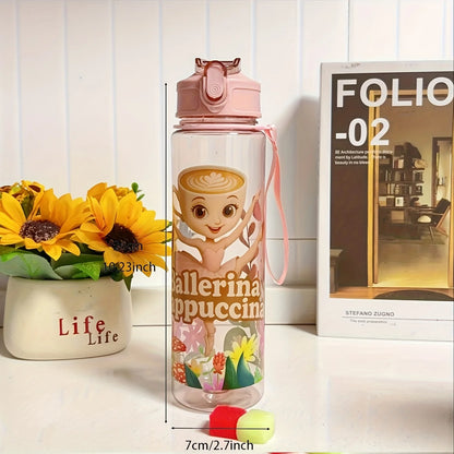 750ML Italian Brainrot Water Bottle Outdoor Drinking Cartoon Sports Cups Tung Tung Tung Sahur Tralalero Tralala Christmas Gift