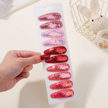 10Pcs/Lot Fresh Print Cotton Alloy Hair Clips for Kids Fabric Plaid BB Hairpins Girl Hairgripe Headwear Baby Hair Accessories