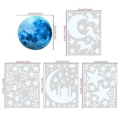 Glow-in-the-Dark Moon & Stars Wall Stickers – Luminous Décor for Kids’ Rooms & Nurseries