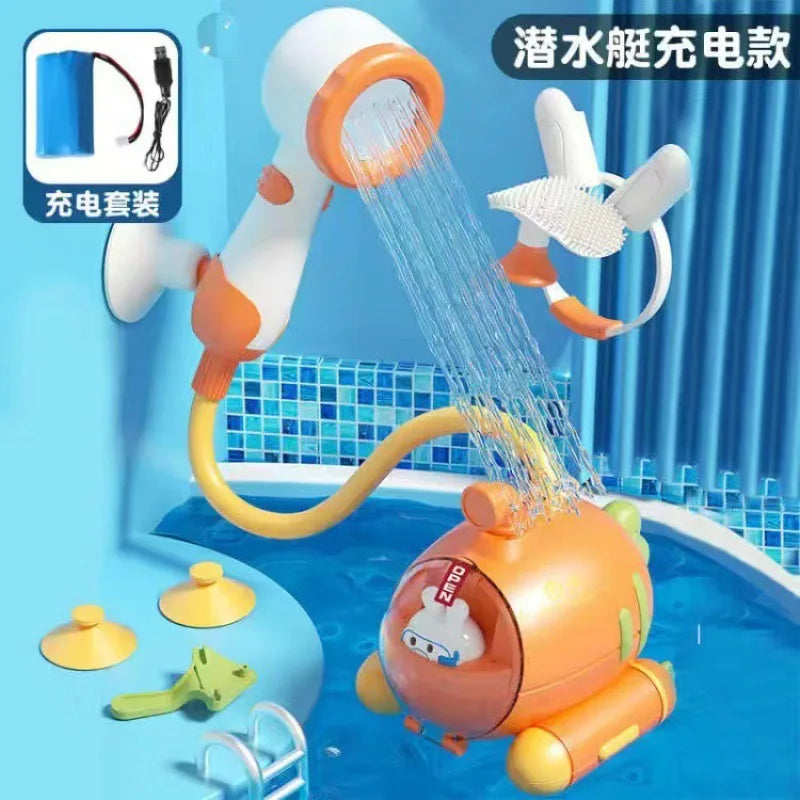 Radish Submarine Shower Baby Bath Toy Infant Play Electric Shower Children Play Water Bath Artifact