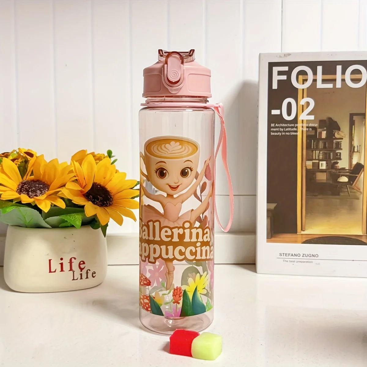 750ML Italian Brainrot Water Bottle Outdoor Drinking Cartoon Sports Cups Tung Tung Tung Sahur Tralalero Tralala Christmas Gift