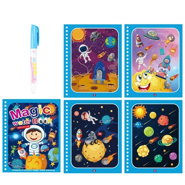Drawing Coloring Books for Kids Magic Water Book with Pen 2 To 4 Years Old Children Learning  Education Toy Baby Montessori Toys
