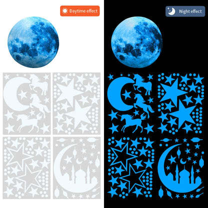 Glow-in-the-Dark Moon & Stars Wall Stickers – Luminous Décor for Kids’ Rooms & Nurseries