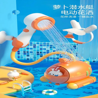 Radish Submarine Shower Baby Bath Toy Infant Play Electric Shower Children Play Water Bath Artifact