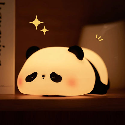 Panda LED Night Light Touch Sensor Cartoon Kid's Nightlights Silicone Child Holiday Christmas Gift Bedside Lamp Bedroom Decor