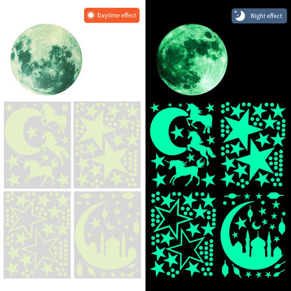 Glow-in-the-Dark Moon & Stars Wall Stickers – Luminous Décor for Kids’ Rooms & Nurseries